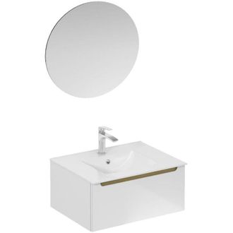 Puma Naturel - Conjunto De Ba&ntilde;o Con Lavabo Que Incluye Grifo Lavabo, Ca&ntilde;o Y Sif&oacute;n Stilla, Blanco Brillante (ksetstilla026)