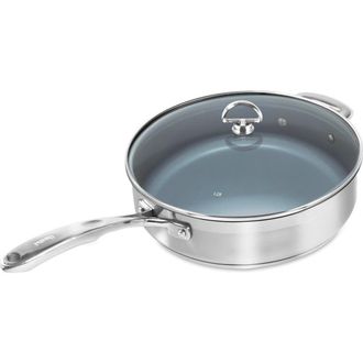 Chantal Induction 21 Saute Pan w/ Ceramic Coating & Glass Lid, 5 Quart in Silver at Nordstrom