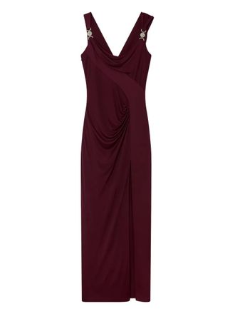 Versace Medusa-hardware maxi dress - women - Viscose/Viscose - 48 - Purple
