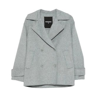 Patrizia Pepe Dames, Mantels, Grijs, Maat: 2XS Wol