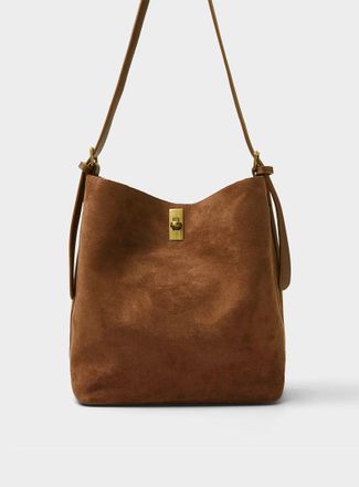 Simons Womens Belt-strap faux-suede bag