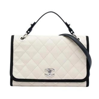 Chanel Pre-owned Vintage Satchel - Dames - Pre-owned - Beige - Maat: ONE Size Leer