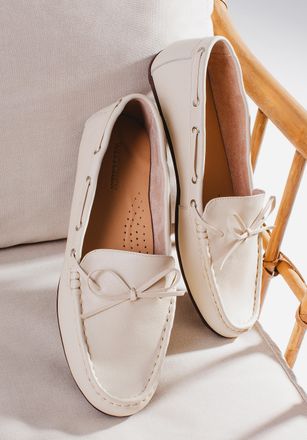 Wittchen Dames Leren Mocassins met Bandje, Cr&egrave;me, Natuurlijk Leer