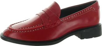 Franco Sarto Womens Franco Sarto Eden Loafers Red Leather Slip-On Comfort Shoes GAL1222