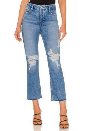 Good American Good Icon Crop With Festival Rips Jeans In Indigo157
