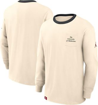 Jordan Brand Mens Jordan Brand Natural Oklahoma Sooners Athletic Prep Max90 Pocket Logo Long Sleeve T-Shirt at Nordstrom, Size Small