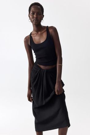 H&M Twist-detail Skirt in Black at Nordstrom, Size 10