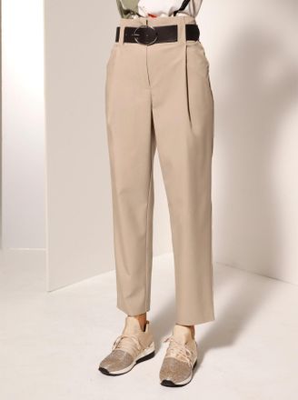Cr&eacute;ation L Bundfaltenhose CREATION L, Damen, Gr. 36, Normalgr&ouml;ssen, beige, 63% Lyocell, 37% Polyester, unifarben, lang, Hosen Bundfaltenhose