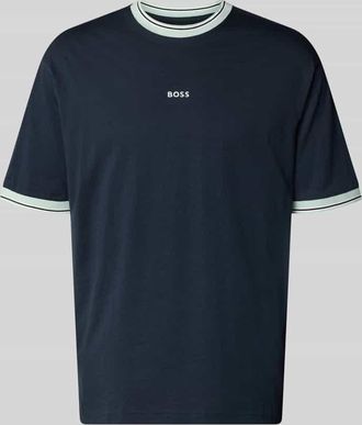 Boss Orange by Hugo Boss BOSS Orange Regular Fit T-Shirt aus reiner Baumwolle Modell TE_BLOCKS in Marine, Gr&ouml;&szlig;e XXL