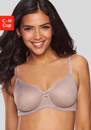 Nuance Minimizer-BH NUANCE, Damen, Gr. 80, Cup E, beige (sand), Spitze, Obermaterial: 88% Polyamid, 12% Elasthan, BHs Minimizer-BH, mit B&uuml;gel aus sch&ouml;ner All