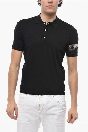 Dsquared2 Cotton Polo with Lam&egrave; Print size M