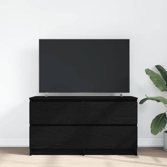 Berkfield Home TV Cabinet Black 100x35x54 cm Engineered Wood | Size: 100 x 35 x 54 cm