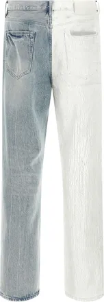 Purple Crackle Silver Colorblock Jeans - Multi