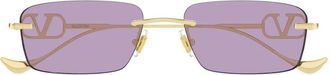 Valentino Rechthoekige Zonnebril - Dames - Zonnebrillen - Paars - 55 MM - Accessoires