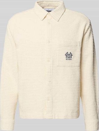 Review Regular Fit Freizeithemd mit Logo-Stitching in Ecru, Gr&ouml;&szlig;e XXL