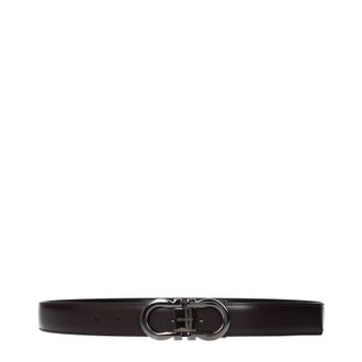 Ferragamo Herrens G&uuml;rtel Leder Braun/Schwarz