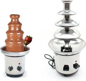 OEM Fuente De Chocolate Multis - Fuente De Chocolate De 4 Niveles - Fuente De Chocolate - Fondue - Acero Inoxidable - 46 X 21,5 Cm