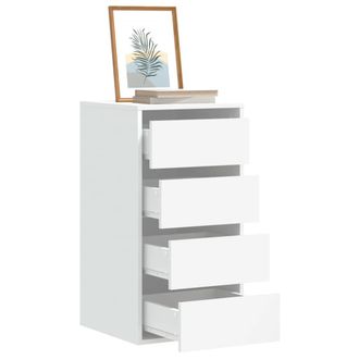 vidaXL Cassettiera Bianca 40x41x76 Cm In Legno Multistrato - Vidaxl