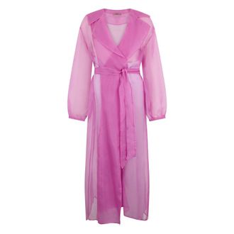 Herno Belted Coats, female, Pink, Size: S Silk Robe