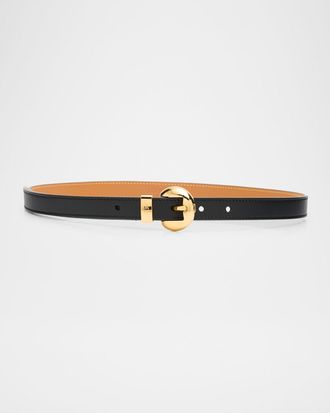 Loewe Pebble Leather Skinny Belt