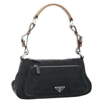 Prada Pre-owned Shoulder Bags, female, Black, Size: ONE SIZE Pre-owned Vintage Nylon Shoulder Bag