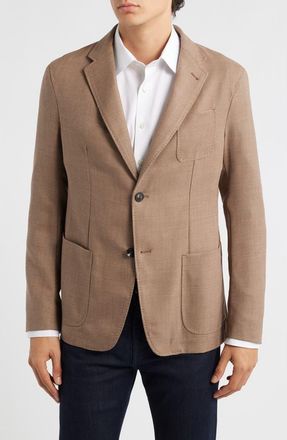 Emporio Armani Textured Virgin Wool Sport Coat in Brown at Nordstrom, Size 46 Us