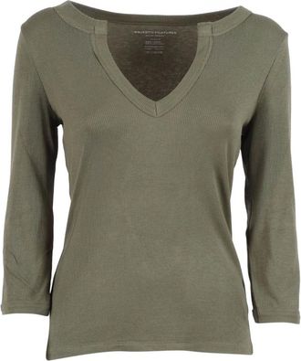 Majestic Filatures V-neck Truien - Dames - V-hals truien - Groen - L - Truien & Vesten