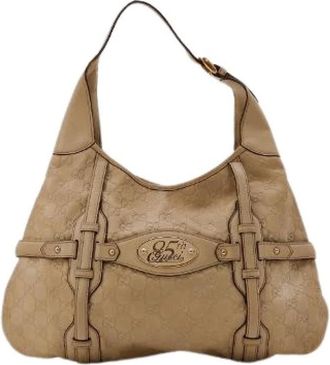 Gucci Pre-owned Le Hobo Horsebit 85th - Dames - Vintage Schoudertas - Beige - ONE Size - Leer - Vintage