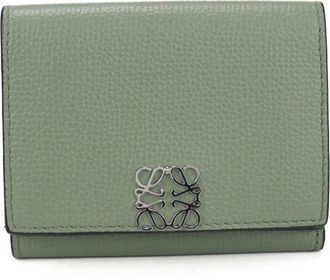 Loewe Green Leather Coin Purse/Coin Case (Pre-Owned)