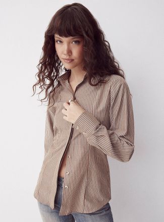 Daisy Street Womens Hazel cinched waist shirt
