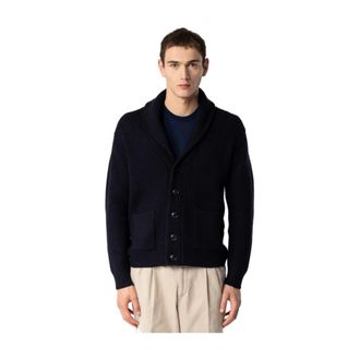 Drumohr Cardigans, male, Blue, Size: L Lana Cardigan in Dark Blue