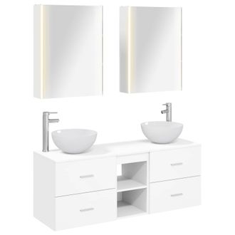 vidaXL Juego De Muebles De Ba&ntilde;o 5 Pcs Blanco Vidaxl