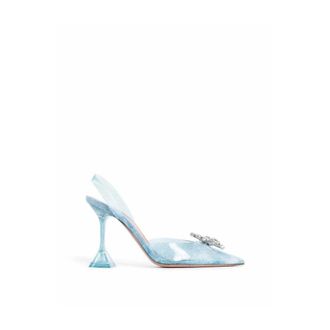 Amina Muaddi Pumps, female, Blue, Size: 6 1/2 US Plexiglass High Heel Pumps