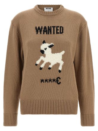 Moschino Beige Virgin Wool Womens Cardigan