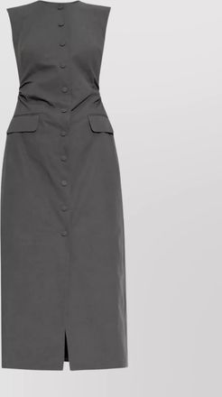 Dries Van Noten long midi dress with waist belt and pockets