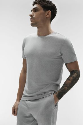 Alo | Conquer Reform Crewneck Short Sleeve Top in Athletic Heather Grey, Size: Medium