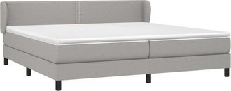 vidaXL Vidaxl - Cama Box Spring Con Colch&oacute;n Tela Gris Claro 200x200 Cm