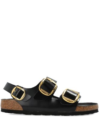 Birkenstock Milano Big Buckle leather sandals - women - Patent Calf Leather/Calf Suede/Polyethylene vinyl acetate (PEVA) - 35 Regular - Black