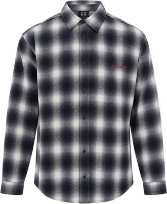 44 Label Group Dark Red Patch Long-Sleeve Flannel Shirt