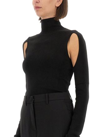Helmut Lang Viscose Slim Fit Blouse - Black