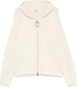 J.W.Anderson Kabelgebreide Vest met Sjaalkraag en Rits - Heren - Vesten - Wit - M - Truien & Vesten
