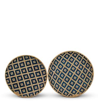 Moycor Set 2 bandejas rombos de bamb&uacute; bicolor d. 55 cm