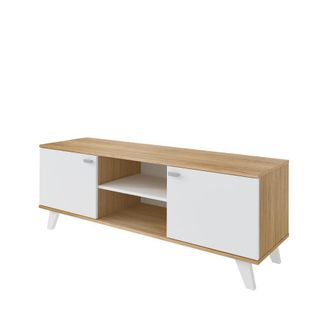 Pondecor Interiorismo Mueble tv turquia mdf lacado roble/blanco texturizado con 2 puertas