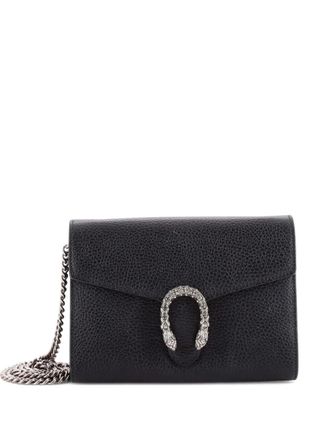Gucci Dionysus Chain Wallet Leather with Embellished Detail Small crossbody bag - Black