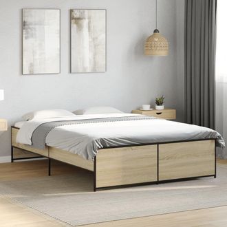 Berkfield Home Bed Frame without Mattress Sonoma Oak 120x190 cm Small Double in Brown