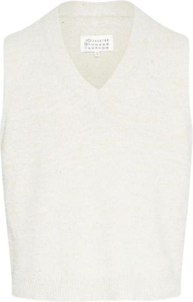 Maison Margiela Truien & Vesten, Heren, Beige, L, Ice Blue/Beige Gilet Vest