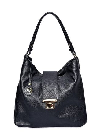 Roberta M Zwart Rundleer Tas