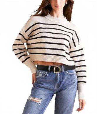 Free People Stripe Easy Street Crop Top In Pearl Combo