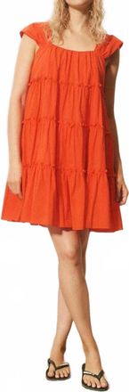 FRNCH Nicandro Ruffle Dress In Corail
