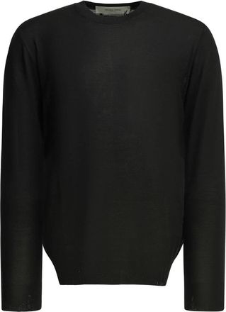 Golden Goose Gedetailleerde trui met ronde hals - Heren - Ronde hals truien - Zwart - M - Leer - Truien & Vesten